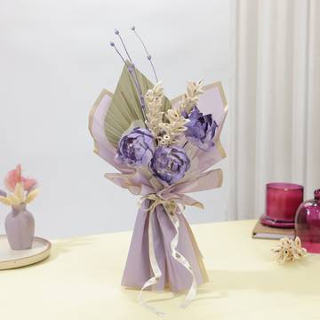 IGP Purple Peony Dried Flowers Bouquet