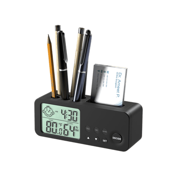 eo - Everyday Organisers Decision Making Alarm Clock with Pen Stand (Black)