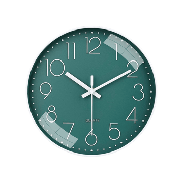 Tekcool 12" Silent Quartz Wall Clock (Green)