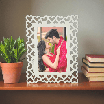 Heart Cutout Photo Frame Gift (White) - Artstreet