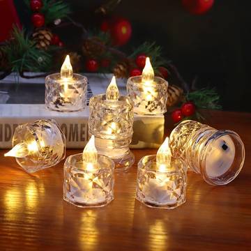 LED Crystal Tea Light Candles (Transparent) by One94Store
