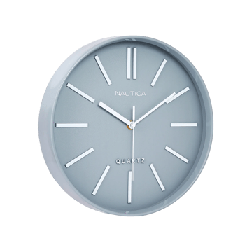 Nautica Modern Wall Clock with Quartz Silent Sweep Technology (Grey)