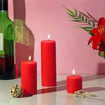 Pillar Candle (Unscented, Red) by Parkash Candles