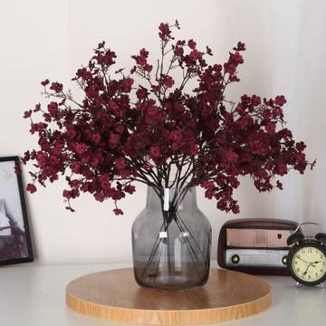 Gift Aura Dark Red Baby's Breath Artificial Flower Bunch
