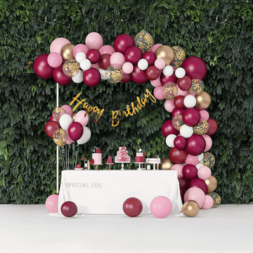 Burgundy & Pink Theme Birthday Decoration Kit by SpecialYou