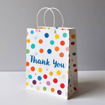 Party Propz Polka Dot 'Thank You' Paper Gift Bag by (Multicolour)