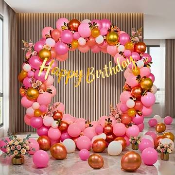 Rose-Gold Pink Birthday Decoration Kit by Shimmers