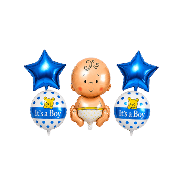 Welcome Baby Boy Foil Balloons Decoration Kit by Shanya