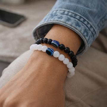 Evil Eye Friendship Band (Black & White) - Quace