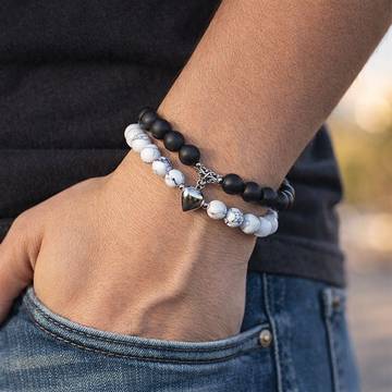 Magnetic Friendship Band (Black & White) - Quace