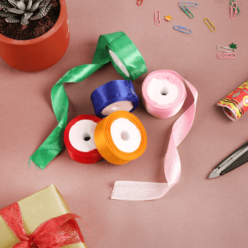 Satin Ribbon Roll Set (1 Inch) (Multicolour) - Urban Fest