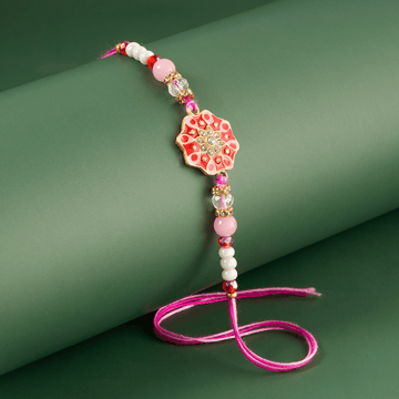 Beaded Floral Rakhi by Avyaan Rakhi
