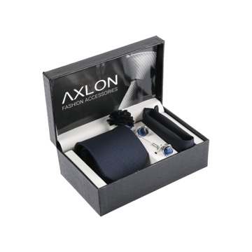 Axlon Mens's Self Neck Tie Gift Set (Blue)