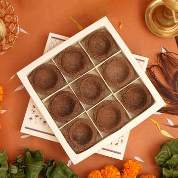 Cow Dung Diya Set by ServDharm