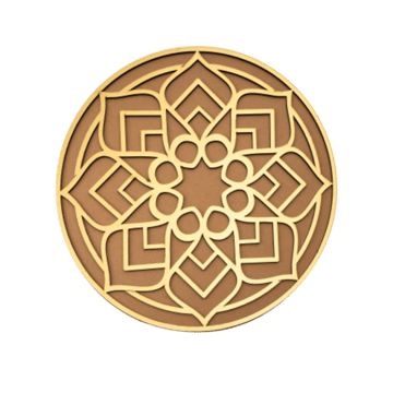 Floral Design MDF Rangoli Stencil (Brown) - Tota