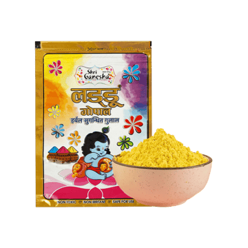 Laddu-Gopal Herbal Holi Gulal (Yellow) by Shri Ganesha
