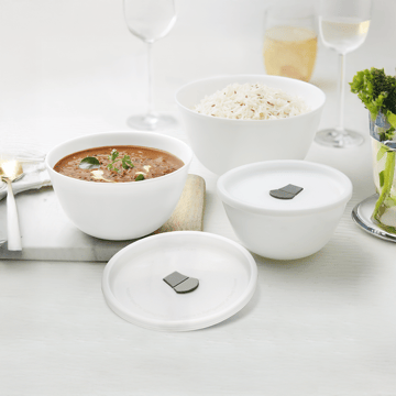 Larah by Borosil Opalware Solid Serving Bowl (White)
