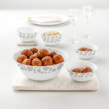 Larah by Borosil Opalware Spiral Pudding Set (White)