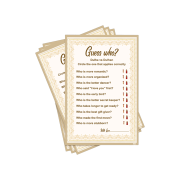 Party Propz Guess Who Dulha Dulhan Card Game