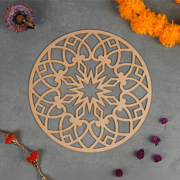 Peacock Design Rangoli Stencil (Pink) - DiaCraft