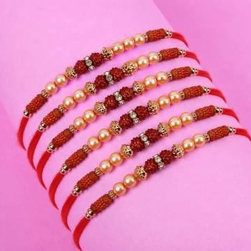 Rudraksha Beaded Rakhi Set by Shree Rakhi