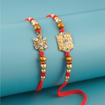 Studded Beaded Rakhi Set by Shree Rakhi