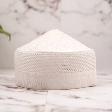 White Namaz Prayer Cap By Rumeha