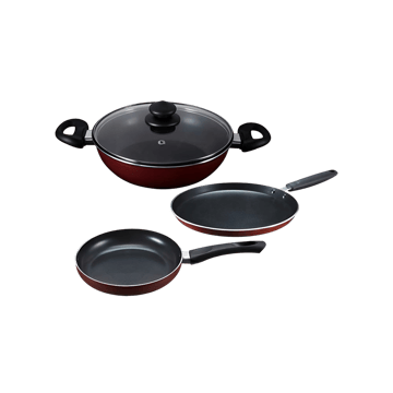 Prestige Omega Deluxe Induction Base Non-Stick Cookware Set (Aluminium)