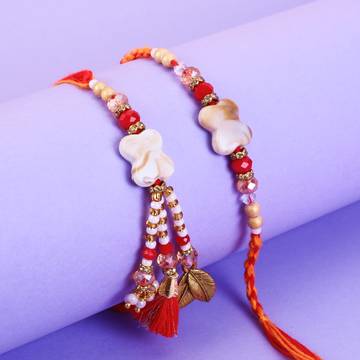 Beaded Bhaiya Bhabhi Rakhi Set by Avyaan Rakhi