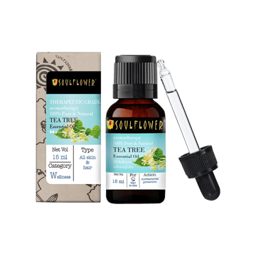 Soulflower Tea Tree Essential Oil for Dandruff & Acne