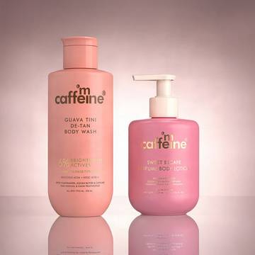 MCaffeine Sweet Escape Perfume Body Lotion +  Guava Tini De-Tan Body Wash Combo