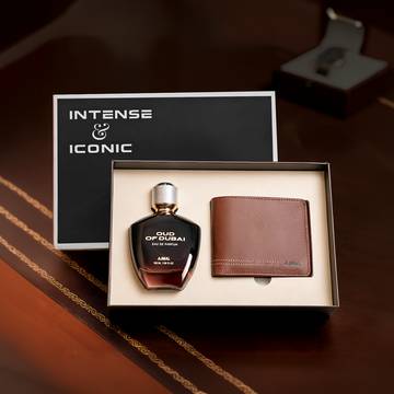Ajmal Intense & Iconic Perfume + Wallet Gift Box for Men