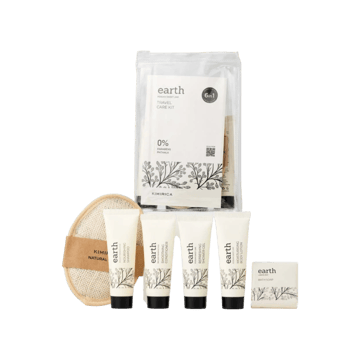 Kimirica Earth Shower Bath Travel Kit with Loofah & Pouch