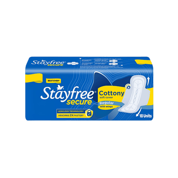 Stayfree Secure Cottony Soft Sanitary Pads (Regular Wings)