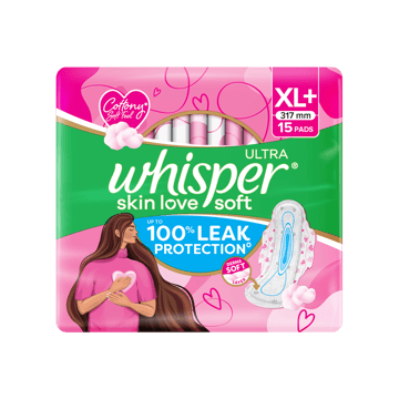 Whisper Ultra Skin Love Soft Sanitary Pads (XL+ Wings)