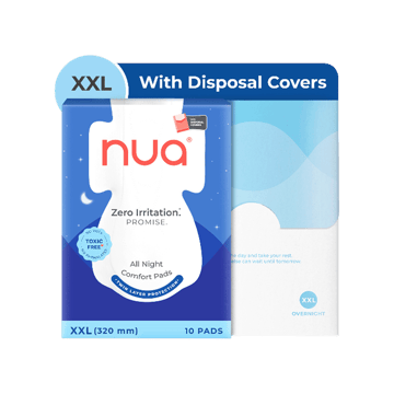 Nua All Night Zero Irritation Comfort Pads with Disposal Cover
