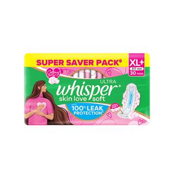 Whisper Ultra Skin Love Soft Sanitary Pads (XL+)