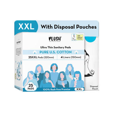 Plush Ultra Thin Sanitary Pads (with Disposable Pouches)
