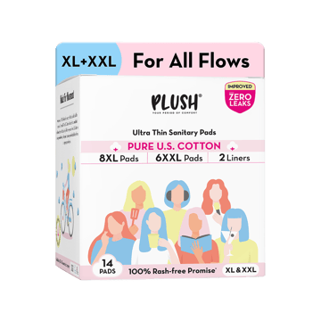 Plush Rash Free Sanitary Pads (8XL+6XXL and 2 Free Liners)