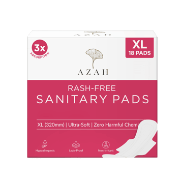 Azah XL Rash Free Sanitary Pads (Pack of 18)
