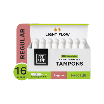 Pee Safe 100% Organic Cotton Tampons (Light Flow - Regular)