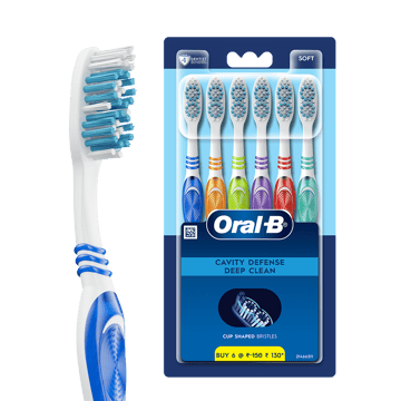 Oral-B Cavity Defense Bacterial Fighter Toothbrush Soft - Pack of 6