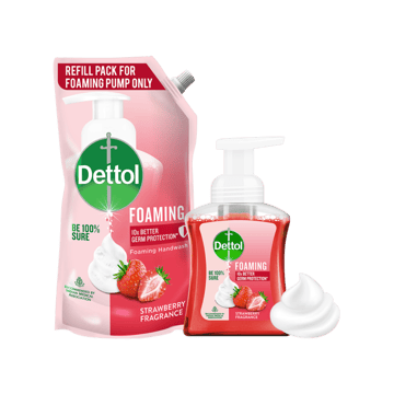 Dettol Strawberry Fragrance Foaming Handwash (250 ml) +  Strawberry Fragrance Foaming Handwash (700 ml) Combo