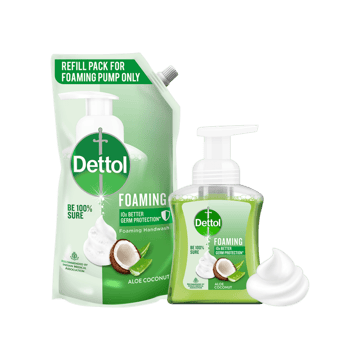 Dettol Aloe Coconut Foaming Handwash 250 ml +  Aloe Coconut Foaming Handwash (700 ml) Combo