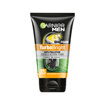 Garnier Men Turbo Bright Anti-Pollution Double Action Face Wash 100 g