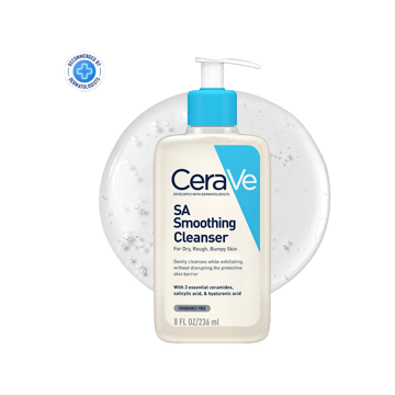 CeraVe SA Smoothing Face Cleanser with Salicylic Acid for Dry, Rough & Bumpy skin