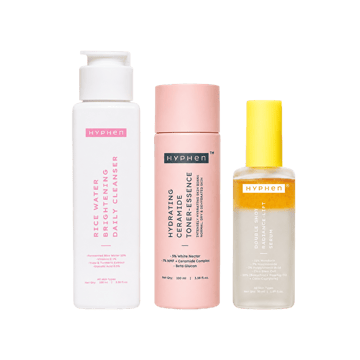 Hyphen Double Shot Radiance-Lift Face Serum +  Rice Water Brightening Cleanser +  Ceramide Milky Toner with Rice Water Combo