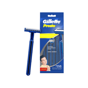Gillette Presto 2-Blade Smoother Shaving Men's Razor