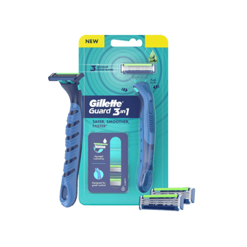 Gillette Guard 3 in 1 Men's Razor - 2 Cartridge + 1 Razor