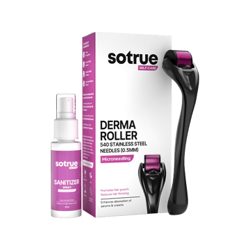Sotrue Derma Roller 0.5 mm with 540 Stainless Steel Needles (Black)